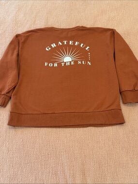 Roxy Morning Hike A small wm’s baked clay tone Crewneck sun print Sweatshirt